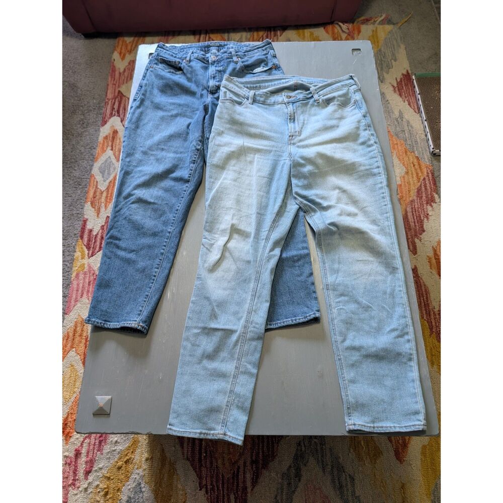Bundle 2 Pairs Old Navy High-Rise Straight Leg Jeans Size 14